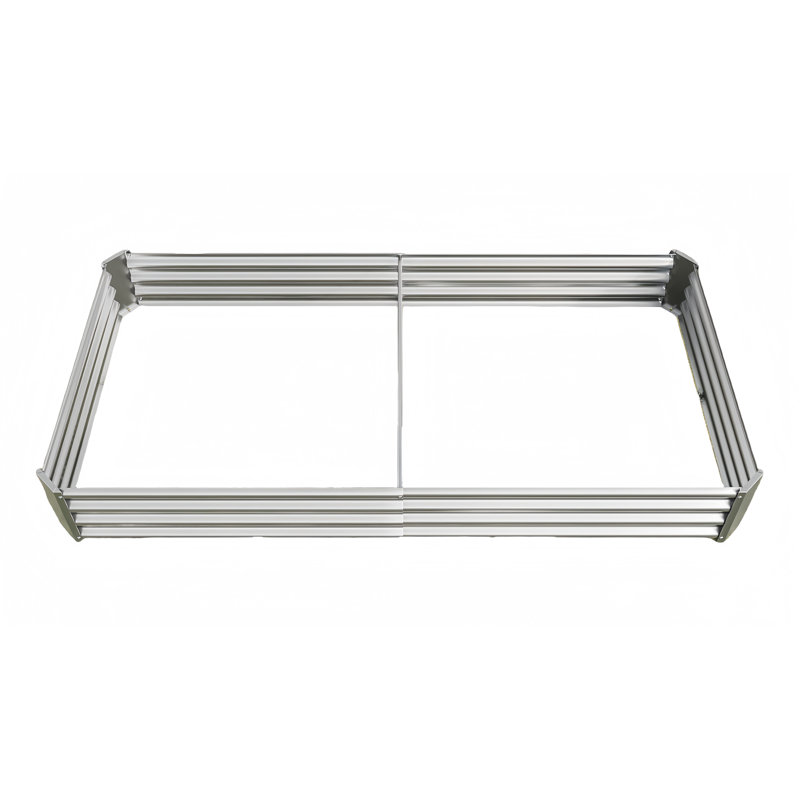Rectangle Metal Raised Garden Bed (), 11.81" H x 44.69" W x 91.34" D, White
