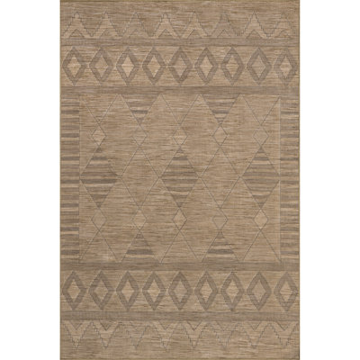 Olive SpinClean Classic Geometric Machine Washable Area Rug