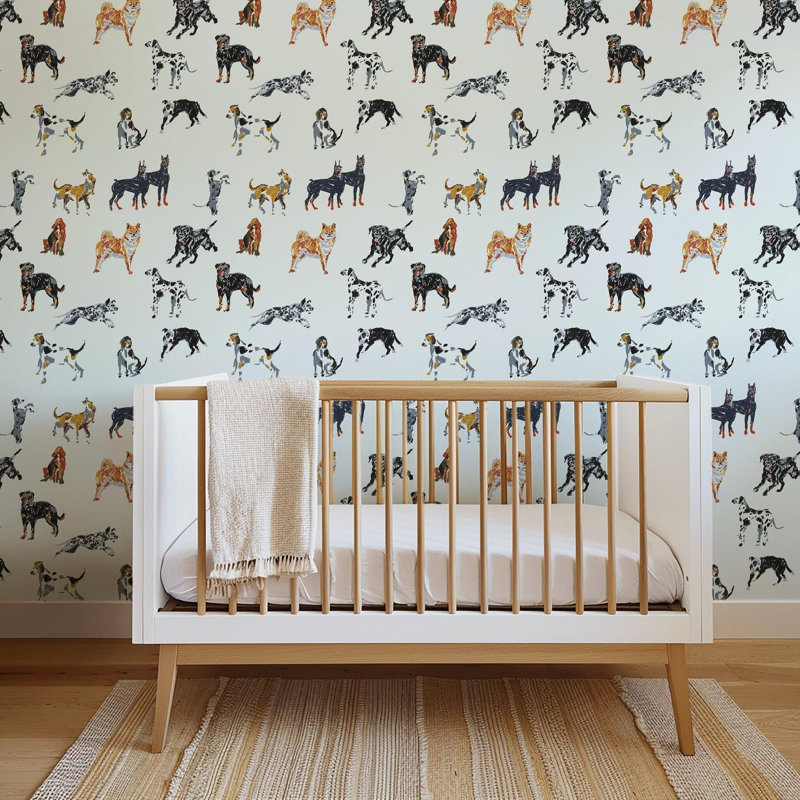 Dog Days - Wallpaper, Pale Blue, Peel & Stick, Self-Adhesive
