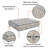 Outdoor Square Cushion Cover, Individual Box Cushion Sofa Cover With Piping Gray-2104848619