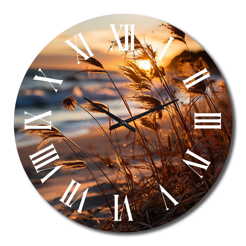 Horloge murale en métal Beach Breeze At Sunrise IV, Grand