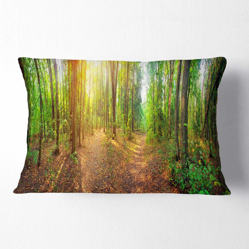 Coussin lombaire à imprimé paysage paysage dense