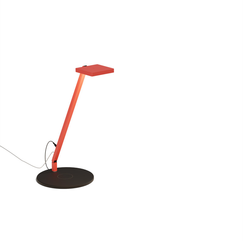 Lampe de bureau Foccacia Solo avec base de recharge sans fil, Rouge feu mat