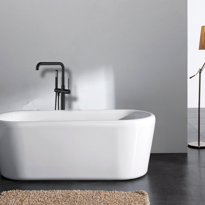 Freestanding Bathtub Faucet with Hand Shower, Matte Black