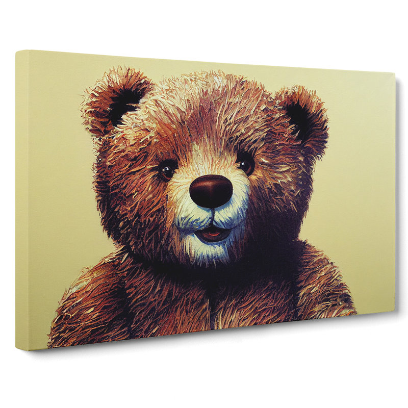 Adorable Teddy Bear - Wrapped Canvas, 35cm H x 50cm W x 3cm D