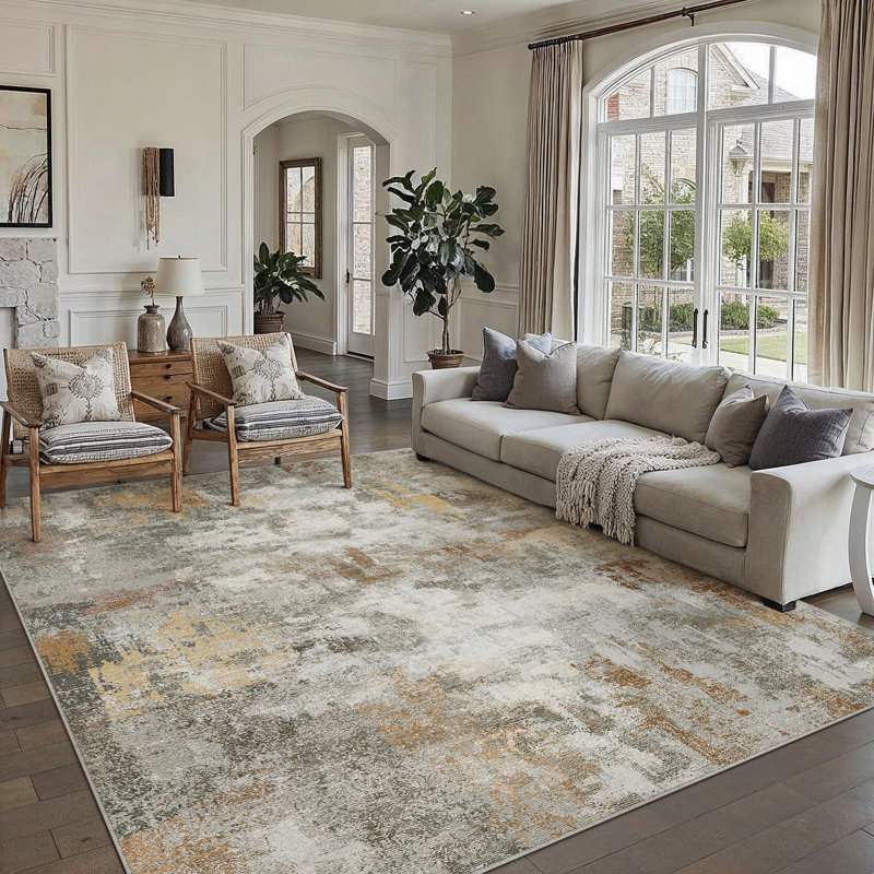 Tapis abstrait moderne Arden, Grey, Rectangle 8'6" x 11'6"