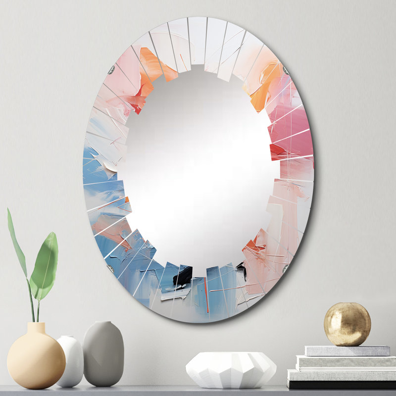 Yousra - Miroir mural moderne ovale, 30 po x 20 po