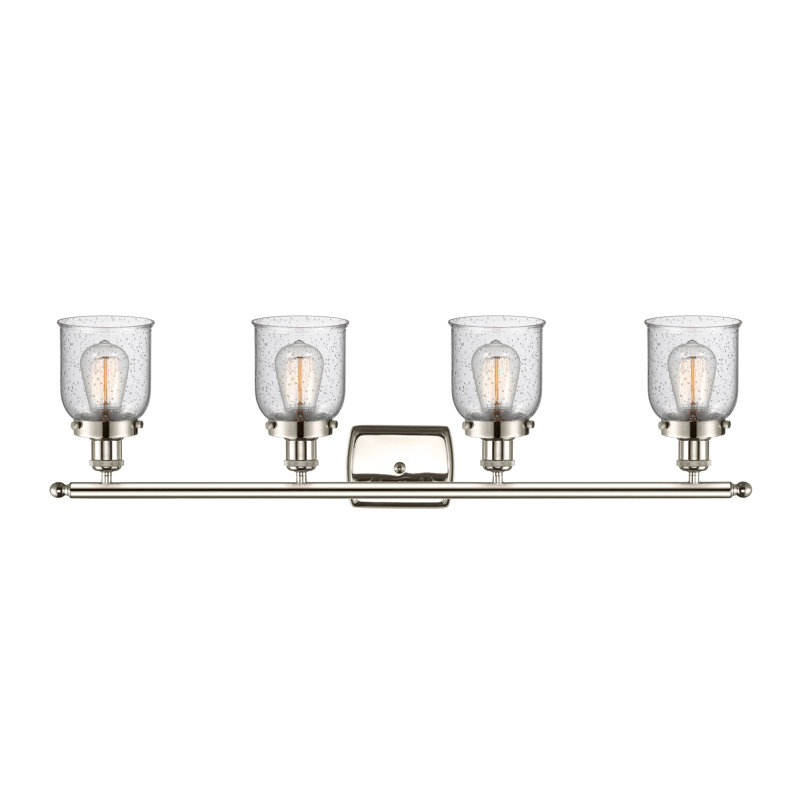 Éclairage pour salle de bain 4 lumières Hanzila, Ampoule non incluse, Nickel poli