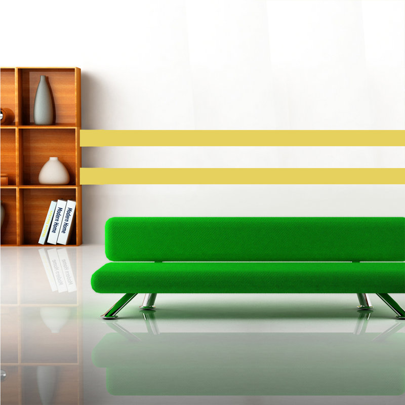 Adhésif décoratif rayures simples, Jaune soleil