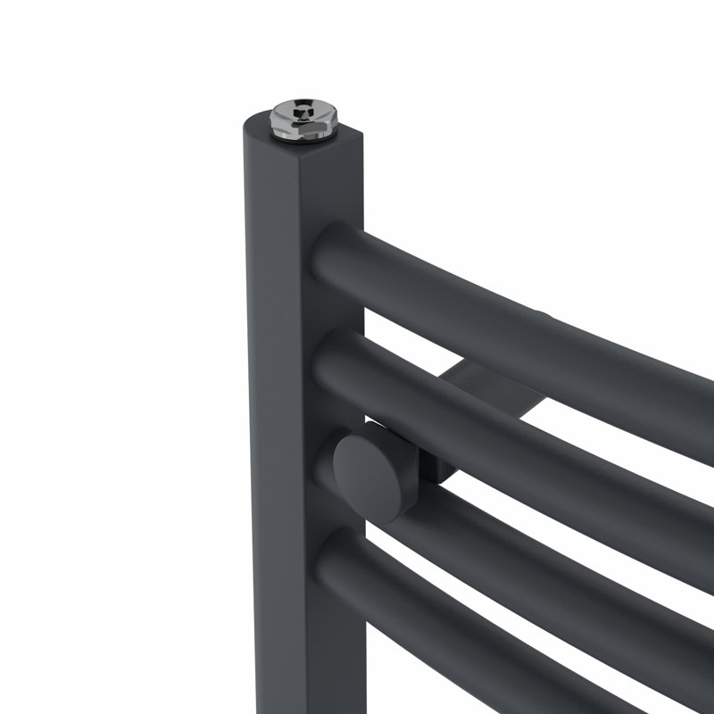 Kacey Curved Towel Rail Heated Towel Rails, Anthracite, 140" H x 30" W x 3.4" D