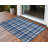 10' X 14' Navy and Ivory Plaid Washable Non Skid Indoor Outdoor Area Rug-122845765