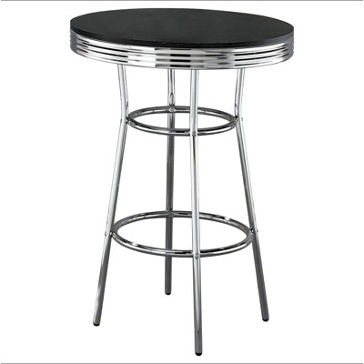 Table de bar ronde noire et chromée