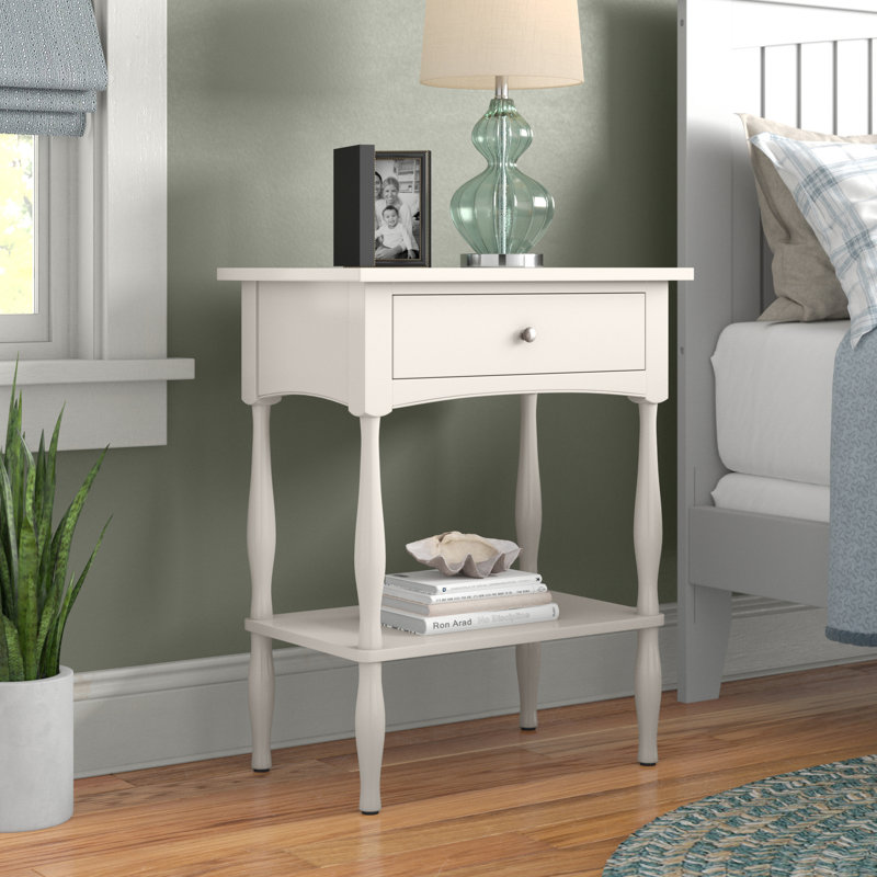 Artus 24" Wide Cottage Beach House Design End Table with 1 Drawer and 1 Open Shelf, Chocolate