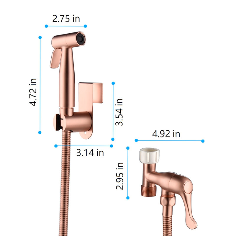 Rose Gold Metal Toilet Bidet - Handheld, Provides Efficient Hygiene Services With Customizable Spray Flow And Rust- Feature Handheld In Metal, Delivers Hygienic Cleansing Variable Settings Corrosion