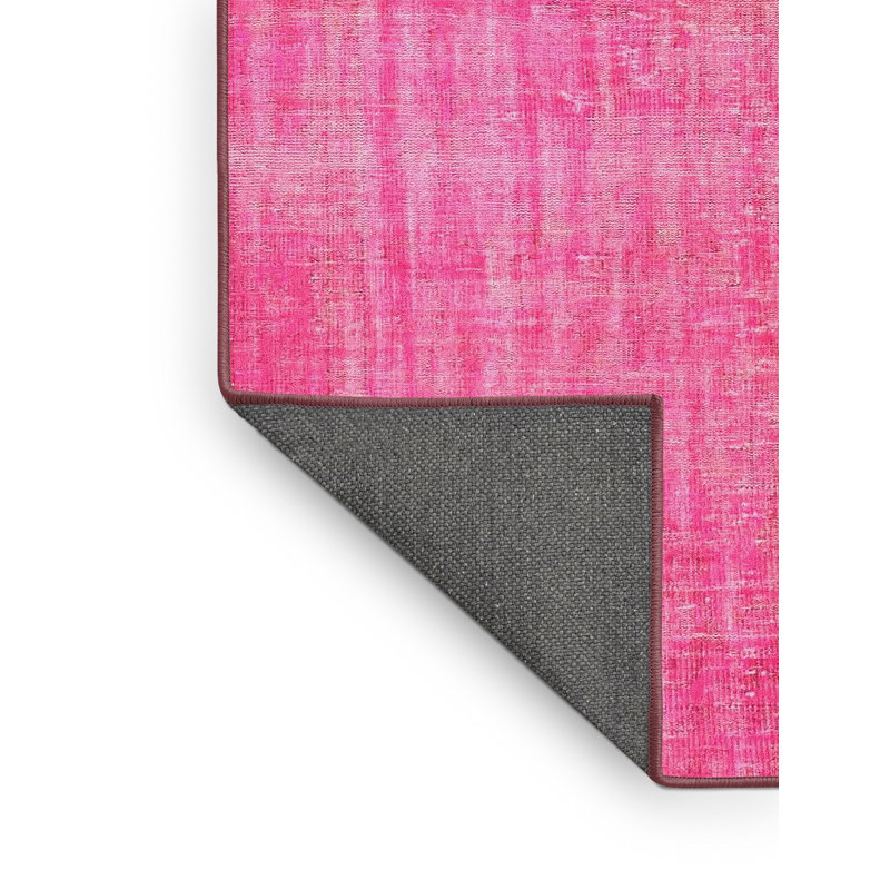 Tapis décoratif rose contemporain, Rectangle 7 pi x 9 pi