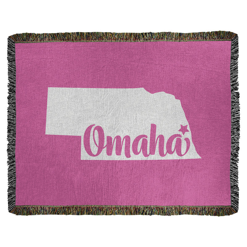 Hand Woven Throw Blanket, 50" x 60", Pink