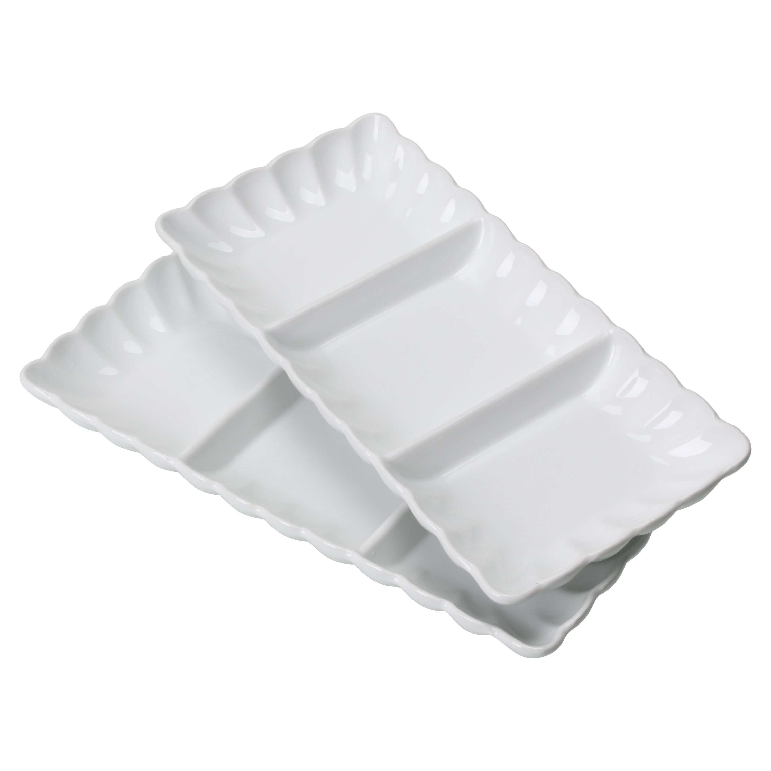 BIA Cordon Bleu Set Of 2, Petal Divided Serving Dishes,
