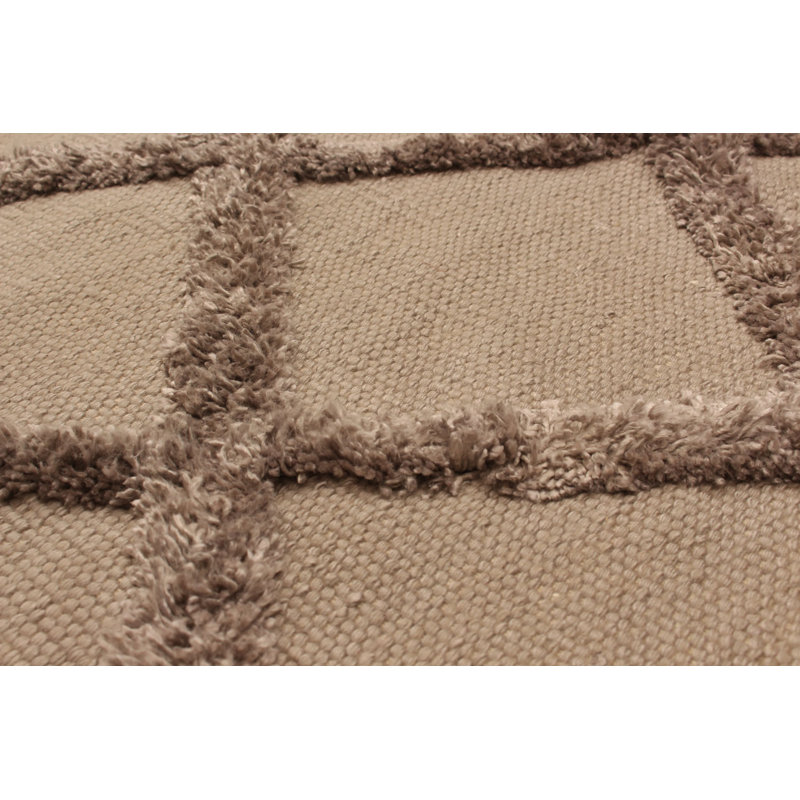 Tapis brun en soie à motif géométrique Bonefield, 9 pi x 12 pi