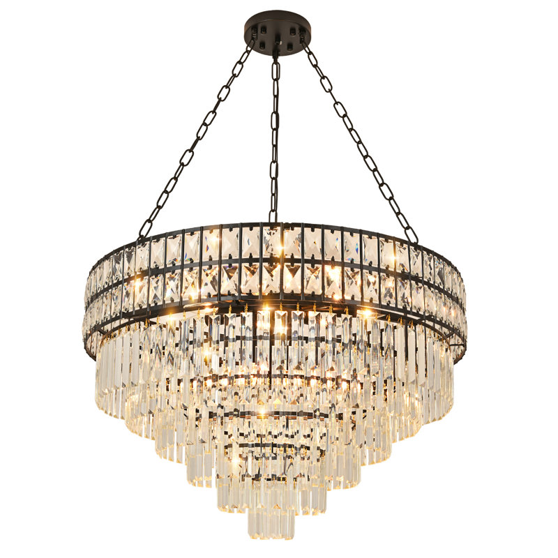 Imma 15 - Light Crystal Chandelier, Black, 15