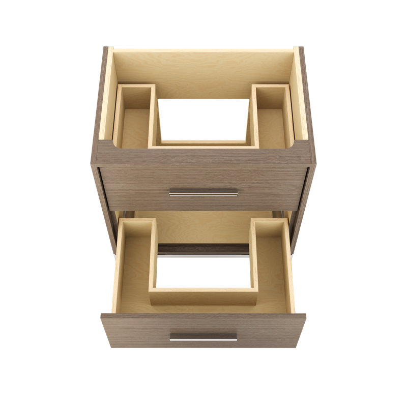 Rift White Oak Two-Drawer Single Bath Vanity, 30", Natural Weathered, Polished Chrome