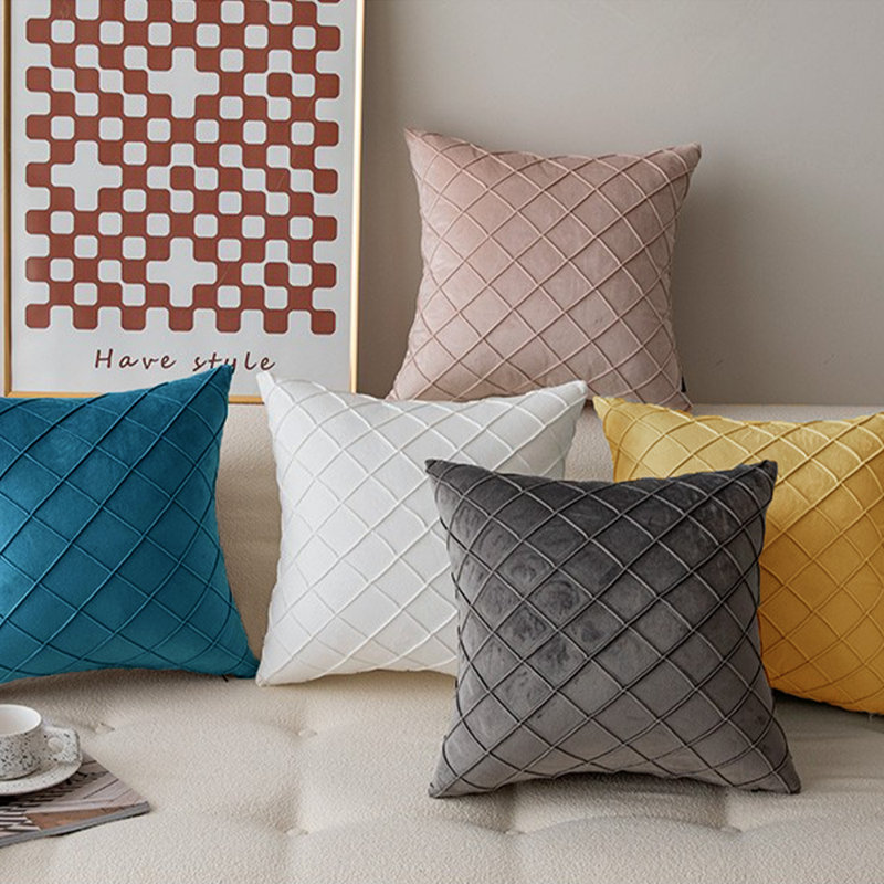Yellow Set of 2 Rectangular Cross Shape Lumbar Throw Pillows with INSERTs size 12"x20", Dark Yellow