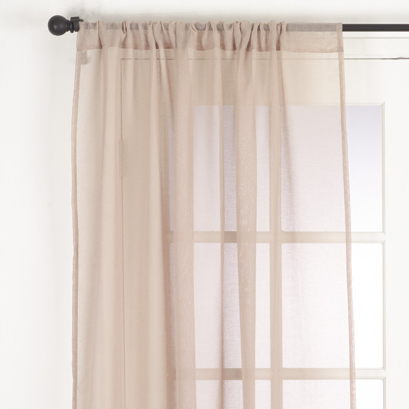 Apollos Sheer Curtain Single Panel, 54" W x 108" L, Chocolate