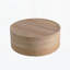 Table basse ronde de 31,5 po avec grain de bois naturel pour le salon, table basse à tambour rond pour le salon, sans assemblage