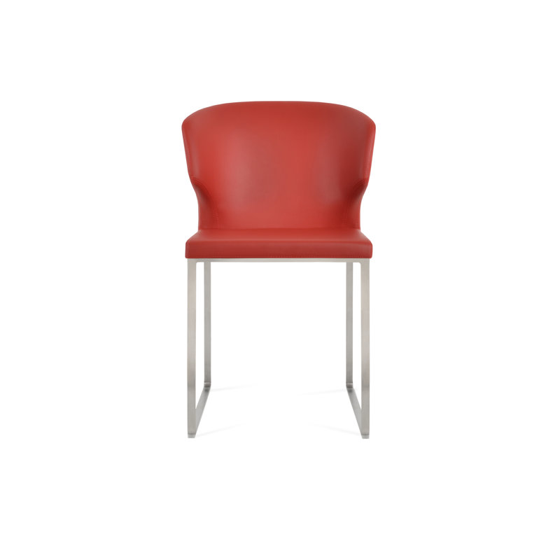 Chaise de salle à manger Amed, Rouge, Acier Inoxydable