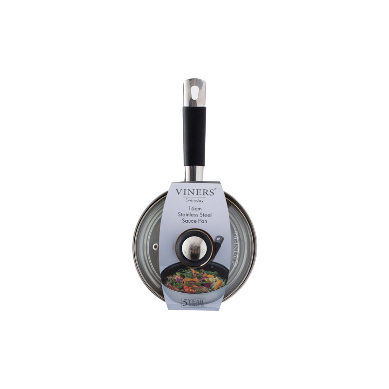 Everyday Stainless Steel Saucepan with Lid, 16 cm