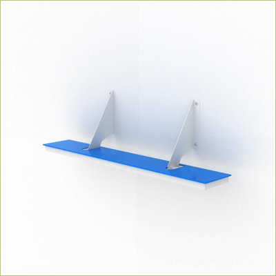 Tablette murale, flottant à air | Bois d'ingénierie | Bleu marine | 24 pouces | Bois | Bleu