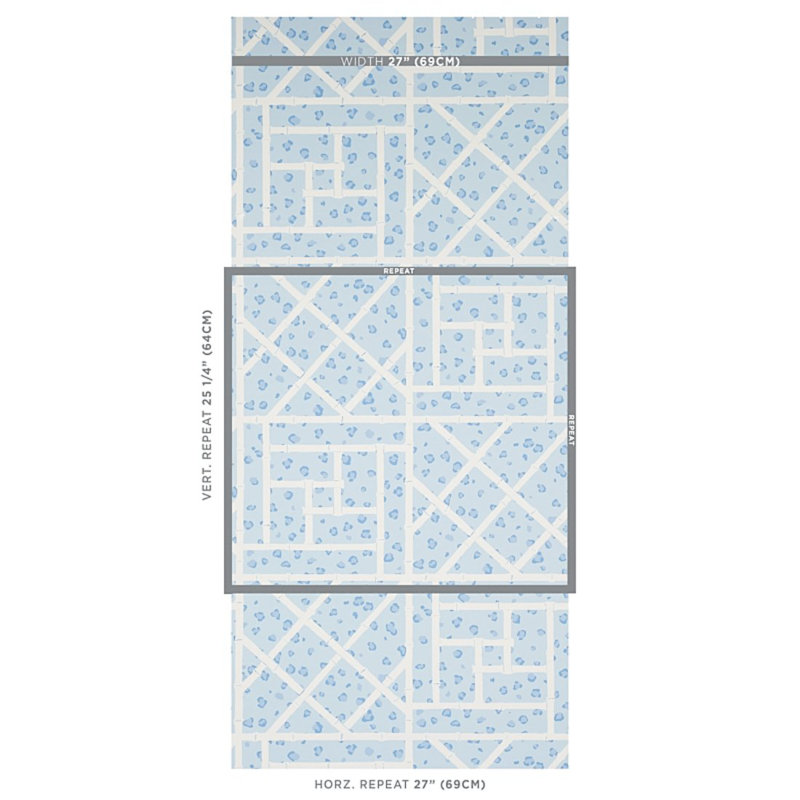 Papier peint Schumacher x Cristina Buckley, Bleu ciel