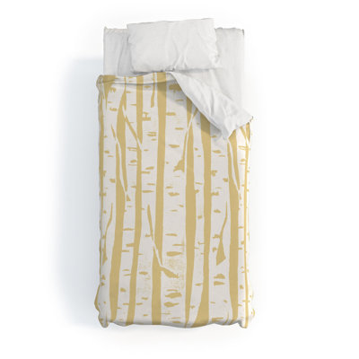 Ensemble de housse de couette ensoleillé woodcut birches