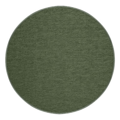 Machine Washable Solid Green Area Rug