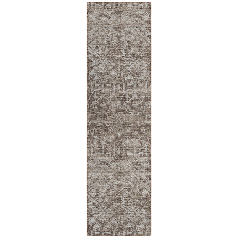 Fenwick Washable Oriental Indoor / Outdoor Rug, Rectangle 2'3" x 7'6"