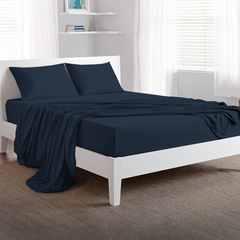 Bedgear Basic Bed Sheet Set - Breathable, Soft, Lightweight Essential Bedding, Queen Sheet Set with 2 Pillowcases, Navy