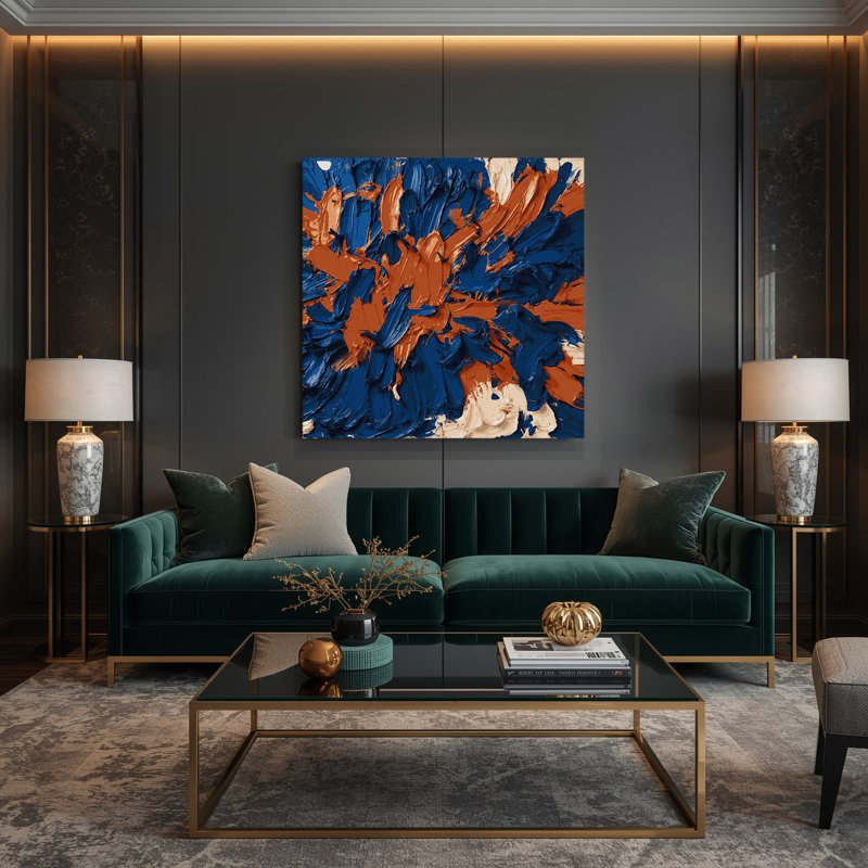 «Neo Expressionism 5», art mural sur toile bleue, H 12 po x l 12 po