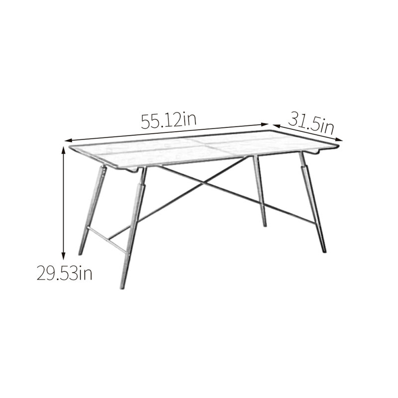Solid wood stable dining table, 29.53"H x 55.12"L x 31.5"W