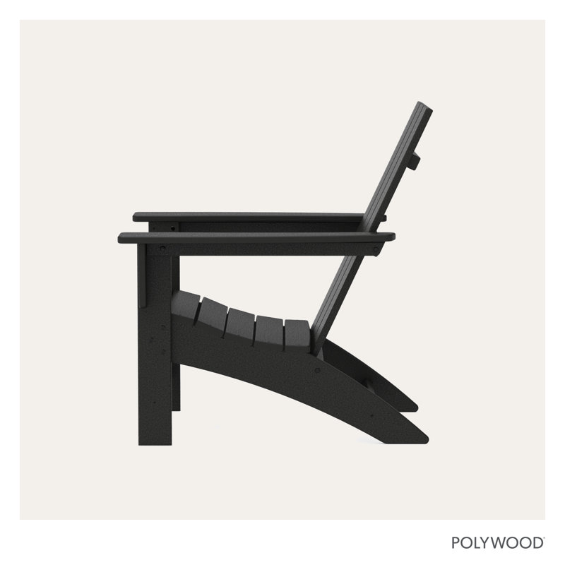 POLYWOOD Modern Adirondack Chair, Black