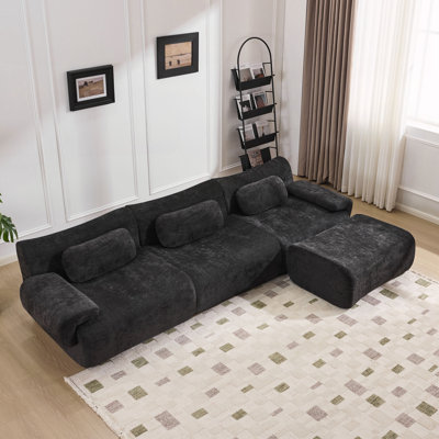 Compression et assise profonde en chenille 3 + 1 places (avec 3 coussins)