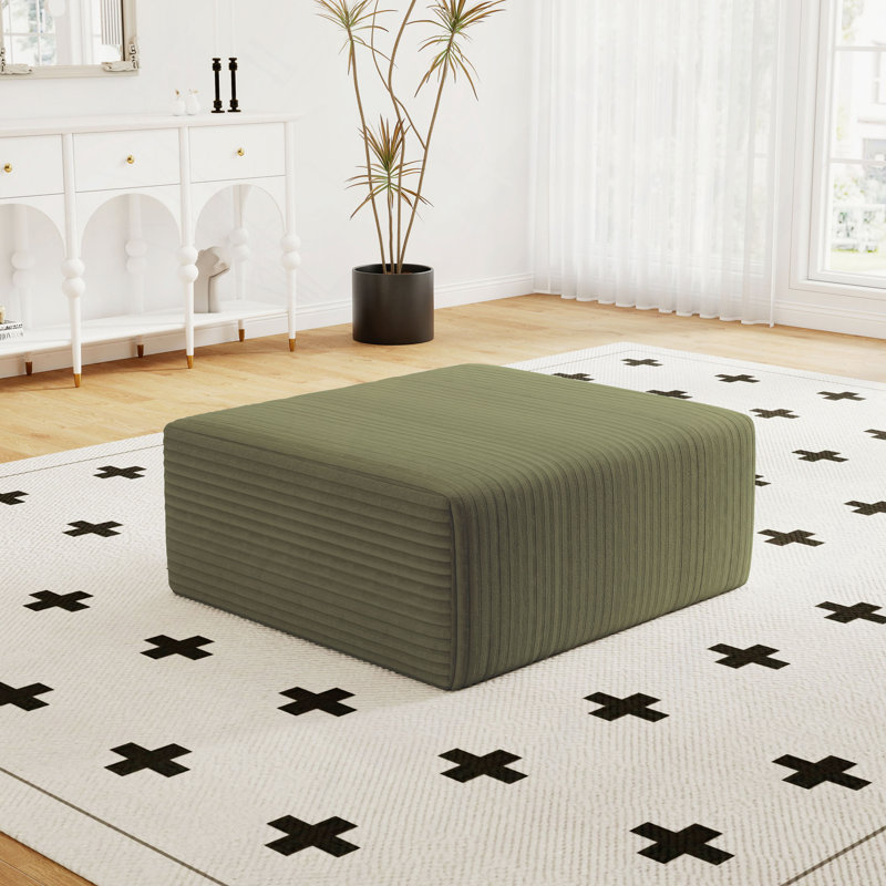 Repose-pieds surdimensionné de 27,55 po pour canapé, repose-pieds rembourré en velours côtelé avec mousse à mémoire de forme compressée, repose-pieds modulaire modulaire Cloud, aucun assemblage requis, combinaison à faire soi-même