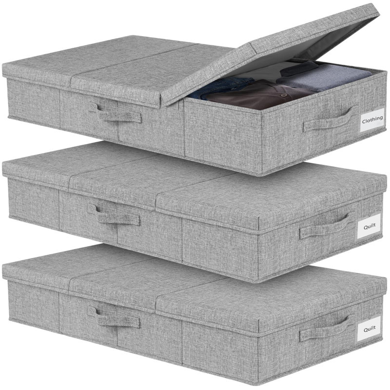 Ebern Designs Fabric Underbed Storage, Grey