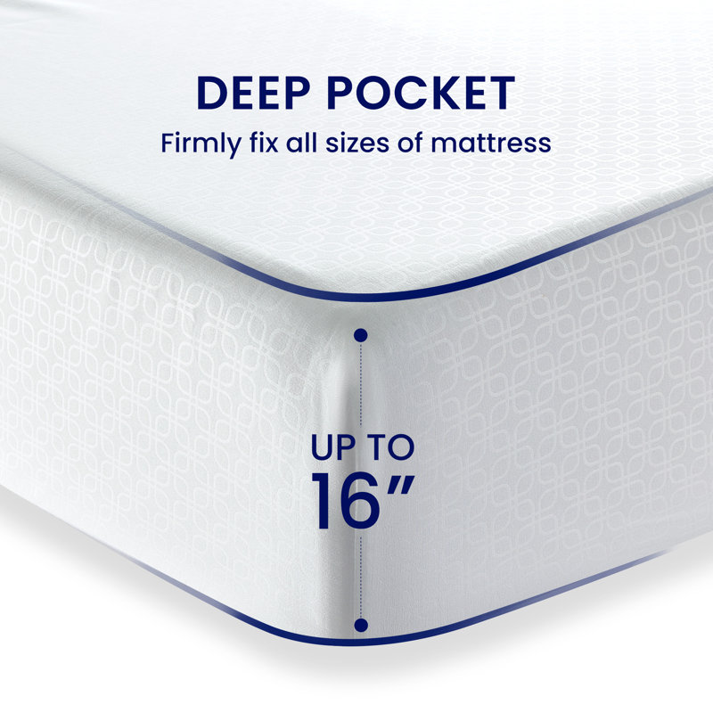 Geometric Embossed Sheet Set, Queen Sheet Set with 2 Pillowcases, White