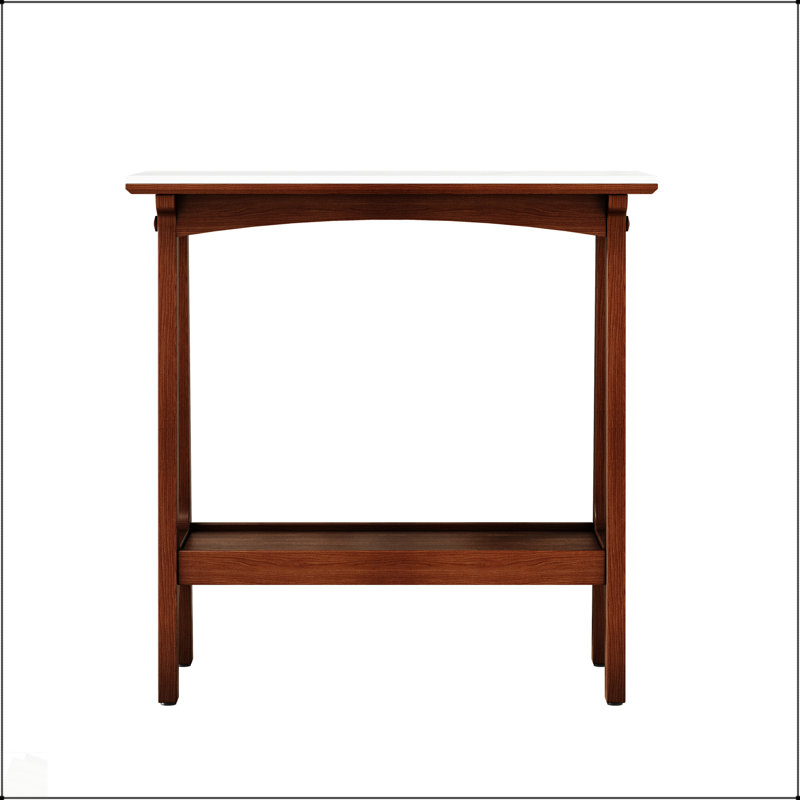 Table d'appoint rétro avec tablette de rangement en ardoise rétro brun rougeâtre, parfaite pour les petits espaces et les décors modernes