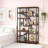 Sophisticated Geometric Design Display Shelf, Spacious And Freestanding Bookshelf With Durable Metal Frame And Rustic Brown Board-523934152-523934153
