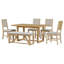 Ensemble de 6 tables de salle à manger 6 pièces pour table de cuisine en bois de 6 po et 4 chaises avec base en tréteaux-130154977-130154978-130154975