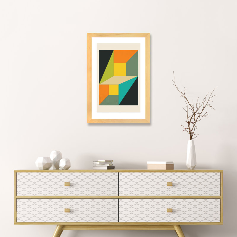 «Deja vu» par Jazzberry Blue - impression d'art graphique, Papier encadré de bois naturel, H 32 po x l 24 po x P 1 po