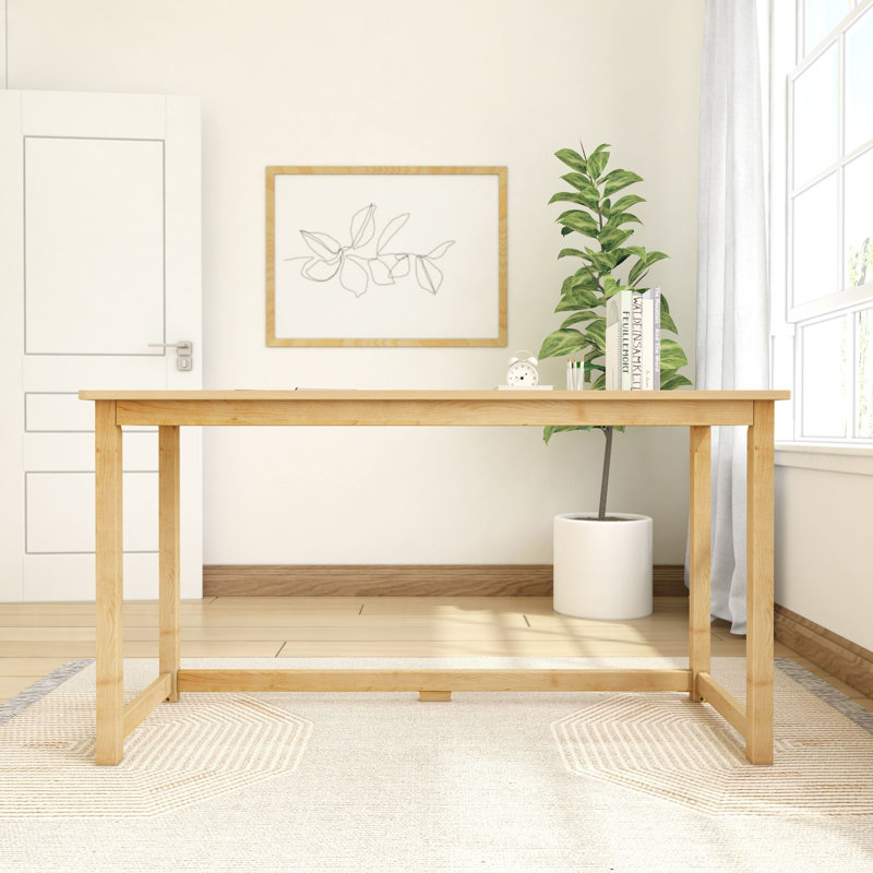 Essays Large Writing Desk, Natural, 29.75"H x 55.25"W x 19.75"D