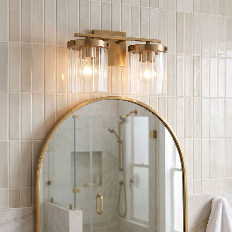 Vaughn 2 - Light Dimmable Vanity Light, Aged Brass