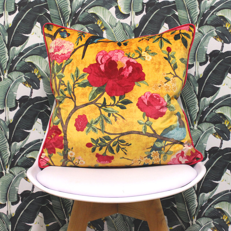 Floral Square Pillow Cover