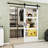 Double-sided  Glass Mirror and Solid Manufactured Wood Sliding Barn Door with Installation Hardware Kit-105075635
